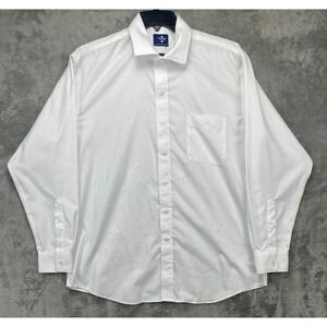 MagnaClick Men's‎ Shirt Large 16-16.5/34-35 White Long Sleeve Button Up